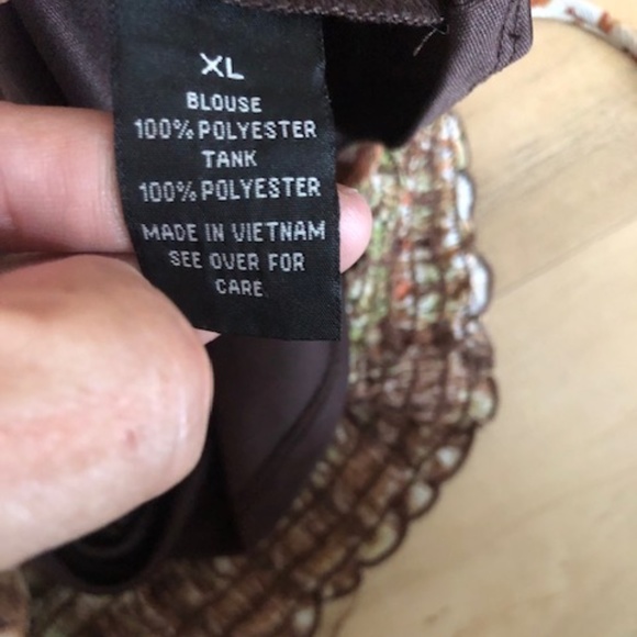 AGB Blouse v-neck 3/4 length sleeve XL 100% polyester - Picture 5 of 11